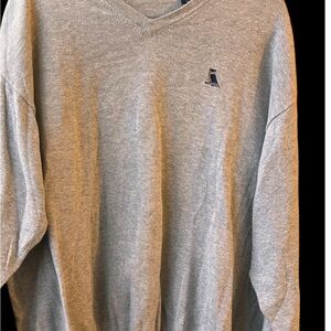 2X Izod Grey Cotton Pullover V Neck Sweater